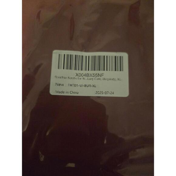Other - Floralhue New with Tags Burgundy Scrub Top XL